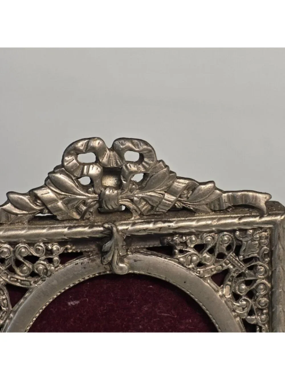 Elias Ornate 1742 Picture Frame Pewter With 925 Sterling Silver Vintage 1987 USA